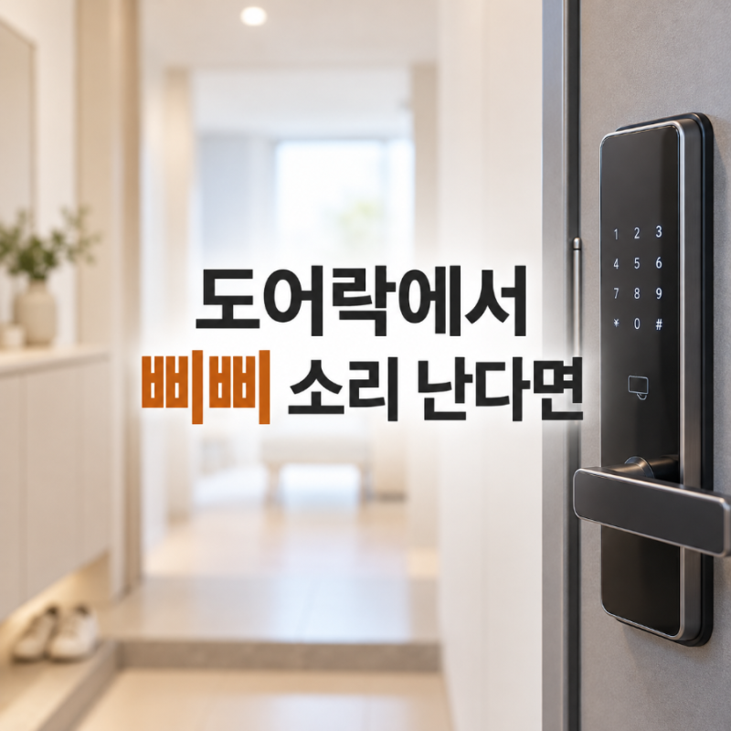 현관문도어락 삐삐 소리 왜 나지? 건전지 교체 방법까지