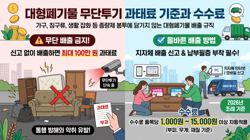 대형폐기물 스티커 비싸게 사지 마세요! 가전 무상수거부터 3분 인터넷 신고 꿀팁