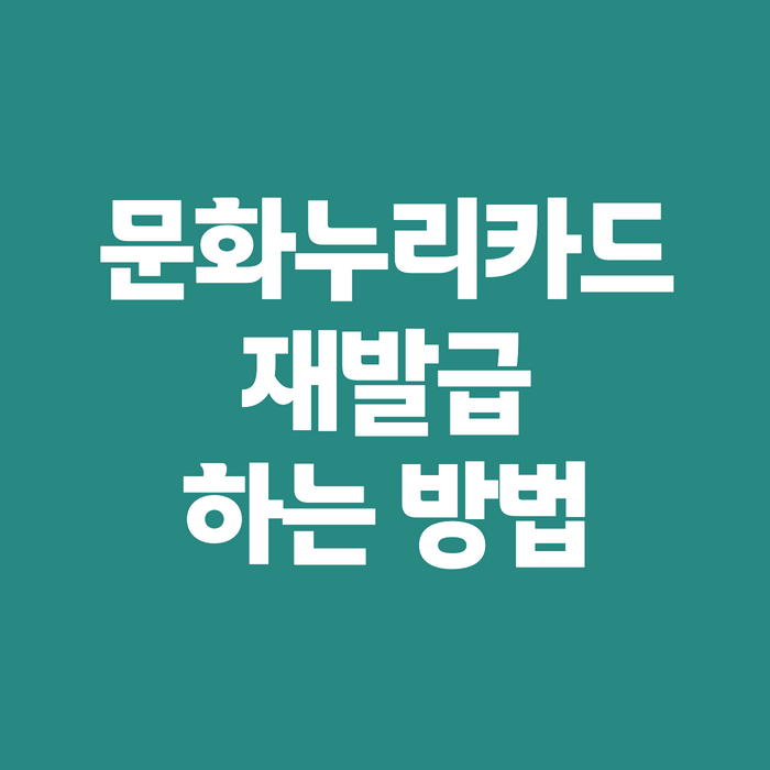 문화누리카드 재발급 하는방법, 주민센터와 온라인 중 어디가 맞을까