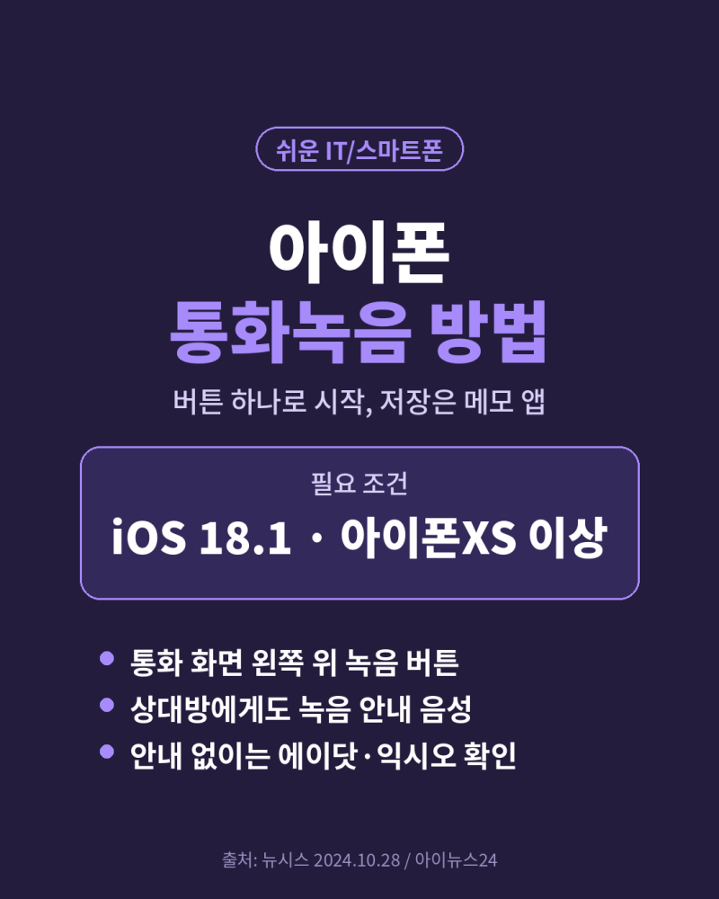 아이폰 통화녹음 방법(feat. 상대방 알림)