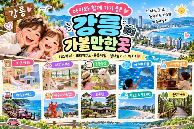 강릉 아이와 가볼 만한 곳 총정리｜키즈카페▪︎동물농장▪︎실내놀거리▪︎야외놀거리▪....
