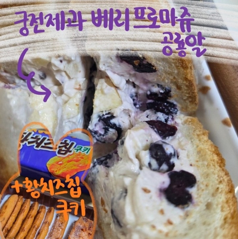 디저트 기록 : 궁전제과 블루베리 공룡알, 황치즈칩쿠키
