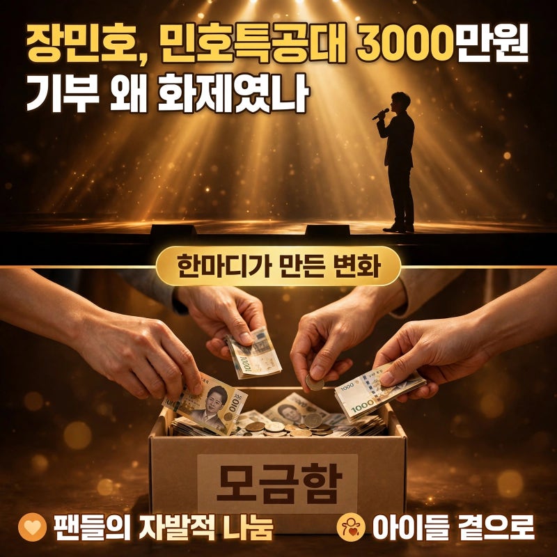 장민호·민호특공대 3000만원 기부, 왜 화제였나