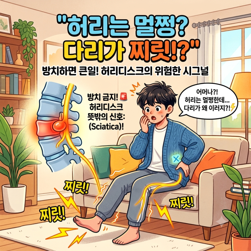 [허리디스크]"허리는 안 아픈데 다리가 찌릿?" 방치했다간 큰일 나는 허리디스크 뜻밖의 신호