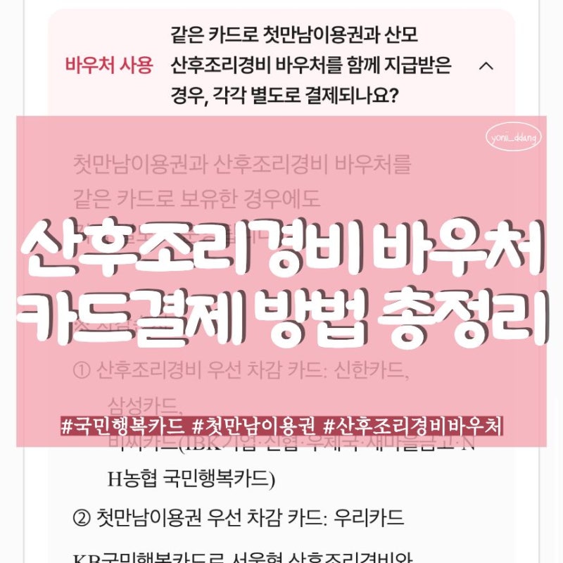 서울형 산후조리경비 바우처 총정리 | 국민행복카드 vs 일반 신용카드? 첫만남이용권과 중복 ....