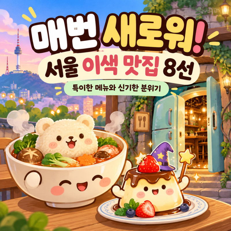 매번 새로워! 서울 이색 맛집 8선 ✨“여기 식당 맞아?” 메뉴부터 분위기까지 평범함을 거부....