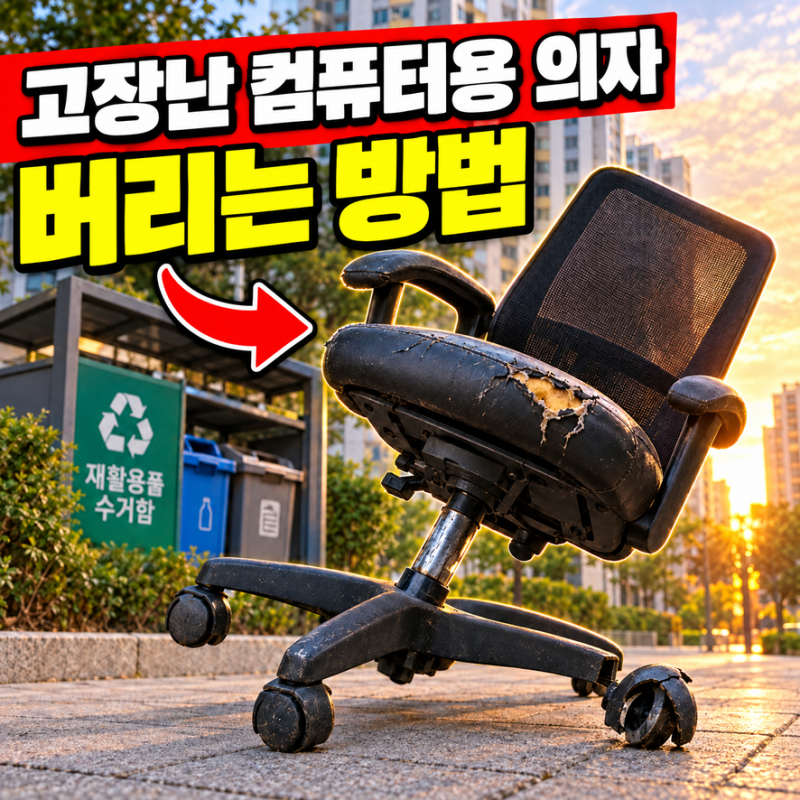 고장 난 컴퓨터용 의자 버리는 방법 대형폐기물 수수료