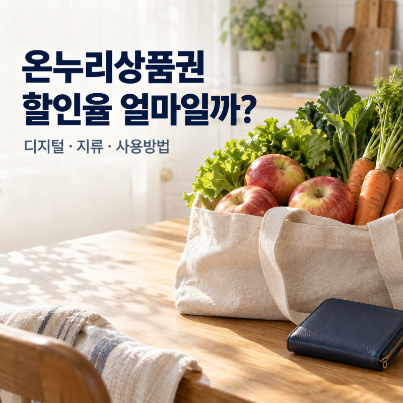 2026 온누리상품권 할인율 얼마일까? 디지털·지류 차이와 사용방법