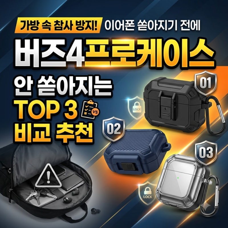 갤럭시 버즈4 케이스 TOP 3 비교, 가방 속에서 이어폰이 쏟아지기 전에 꼭 알아야 할 것