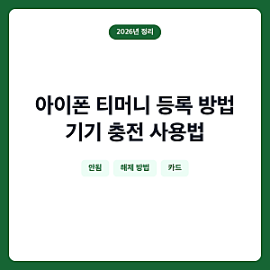 아이폰 티머니 등록 방법 기기 충전 사용법