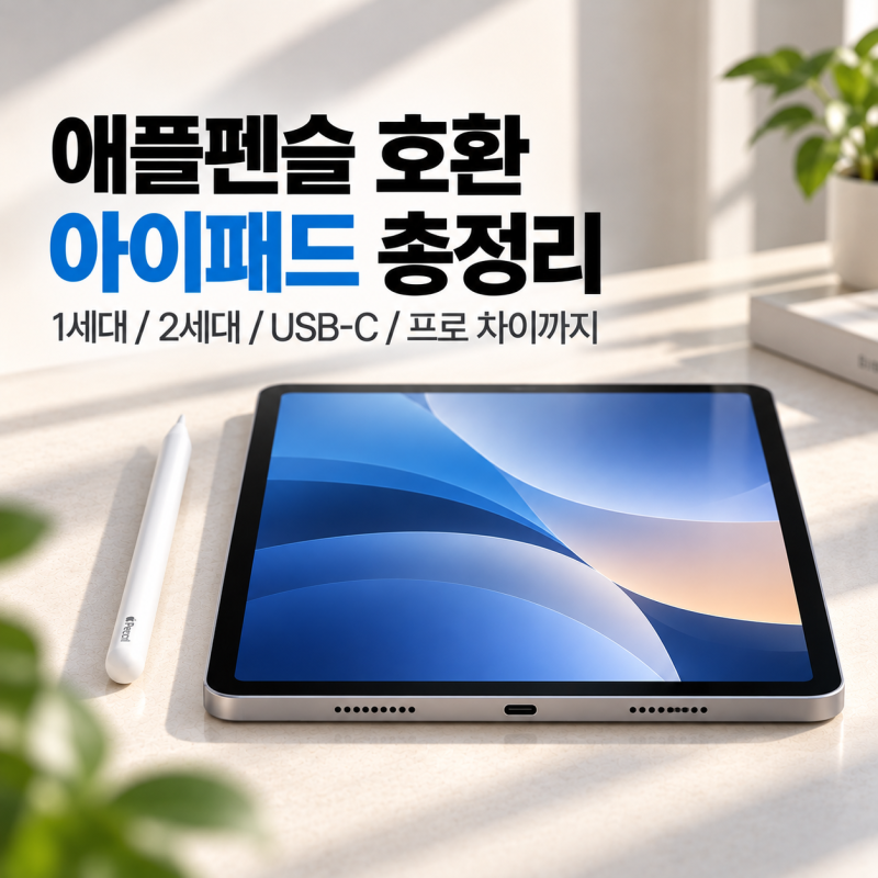 애플펜슬 호환 아이패드 총정리, 1세대/2세대/USB-C/프로 차이까지
