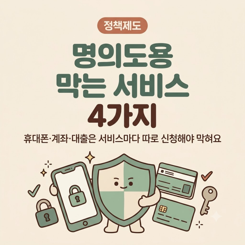 명의도용방지서비스 신청 방법: 엠세이퍼·일괄지급정지·안심차단 차이 정리