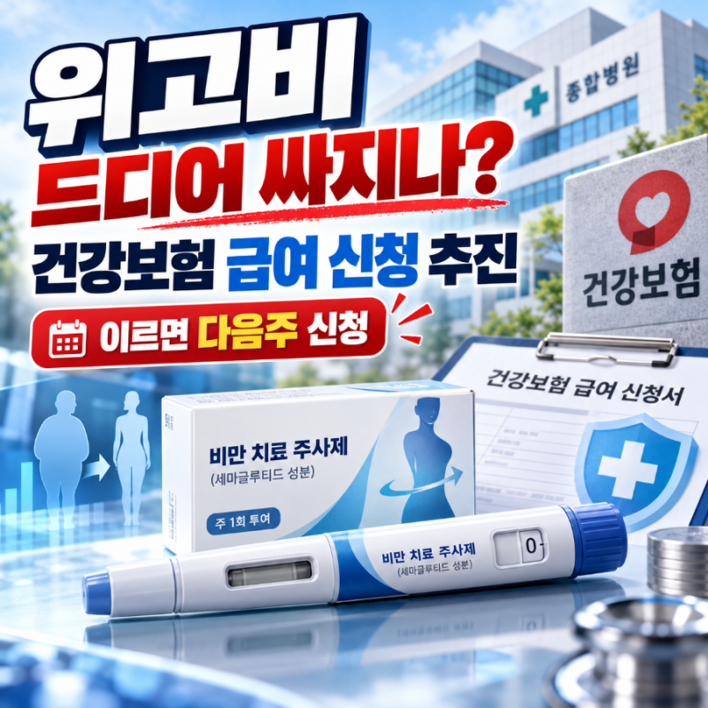위고비 가격 드디어 싸지나? 건강보험 급여 신청 추진...언제부터 적용될까?