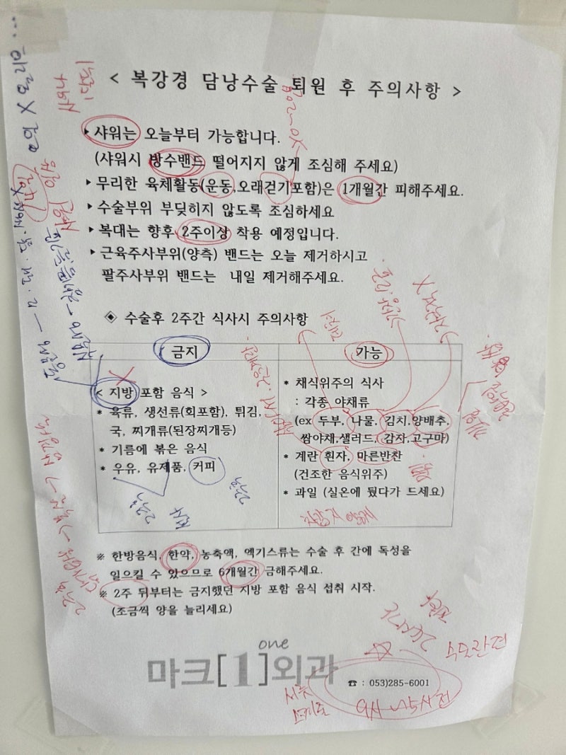 담낭절제술 후 뭐 먹지?｜실제로 먹은 식단·설사·고기 먹은 시기