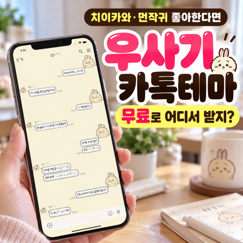 우사기 카톡테마 무료로 다운받는법! 치이카와·먼작귀 테마 모음부터 아이폰·갤럭시 적용....