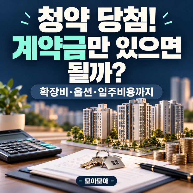 아파트 청약 당첨 후 필요한 돈, 분양가만 준비하면 될까요?