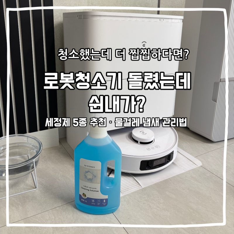로봇청소기 돌렸는데 쉰내가? | 세정제 추천과 물걸레 냄새 관리법 | 반려동물 아이있는집에....