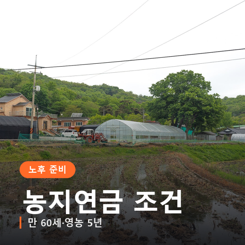 농지연금 가입 조건, 만 60세 이상에 영농경력 5년이 기준이다