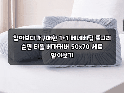 찾아보다가구매한 1+1 베네베딩 포그리 순면 타올 베개커버 50x70 세트 알아보기
