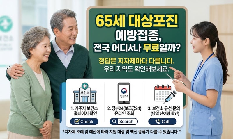65세 대상포진 예방접종 무료 지원 기준 및 보건소 신청 안내