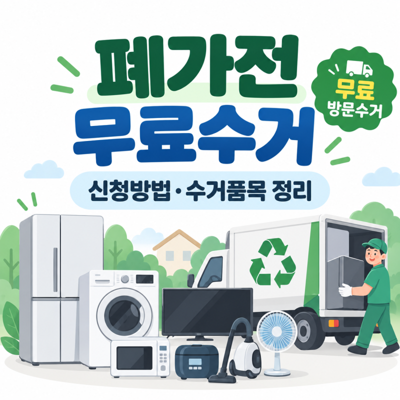 폐가전 무료수거 신청방법 냉장고·세탁기 1개부터, 소형가전 5개 기준은?
