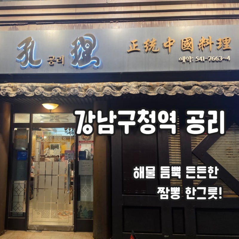 강남구청역 중식당 공리 솔직 후기 | 삼선짬뽕 & 해물얼특면 점심 메뉴