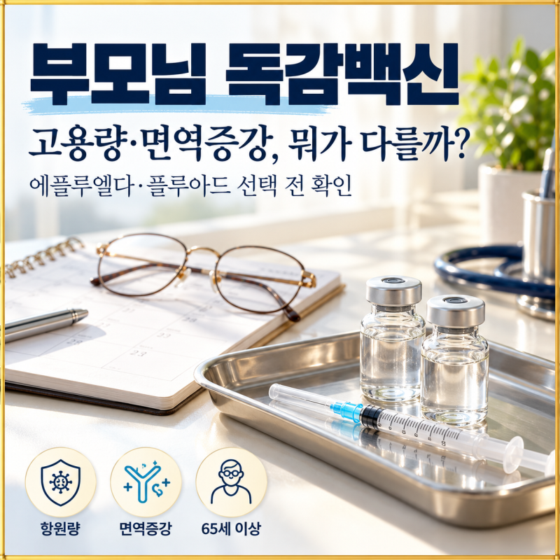 부모님 독감백신 고용량·면역증강 차이｜에플루엘다·플루아드 비교