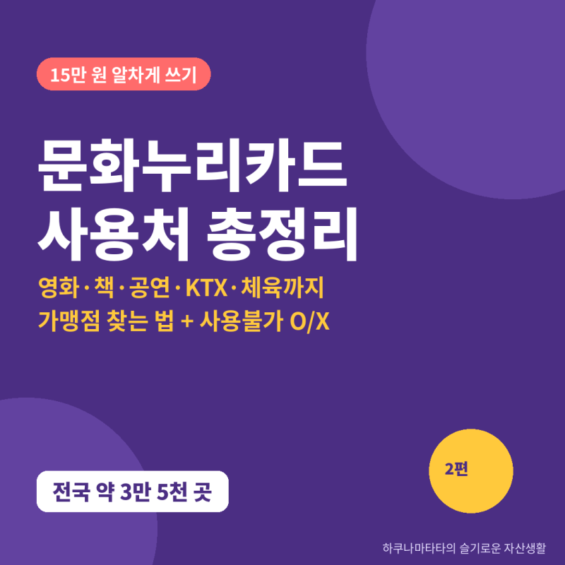 [2편] 문화누리카드 사용처 총정리, 영화·책·KTX까지 어디서 쓸까?