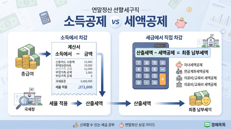 소득공제와 세액공제 차이, 뭐가 더 유리할까? 쉽게 정리