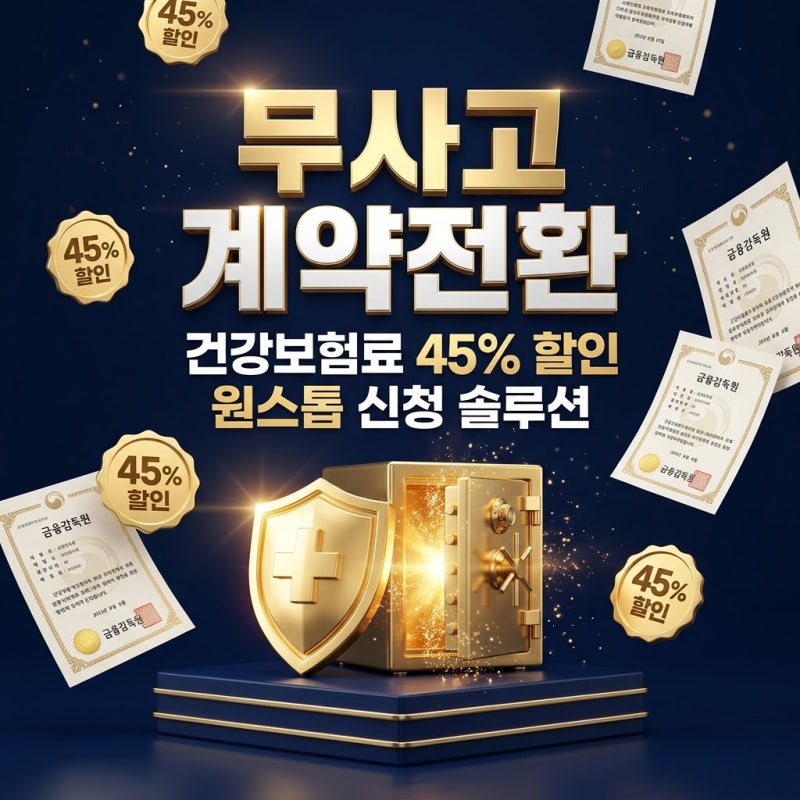 건강보험 무사고 계약전환, 45% 할인과 원스톱 신청 솔루션