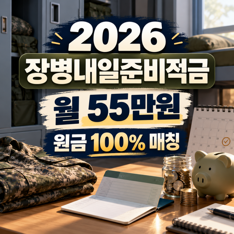 2026 장병내일준비적금 조건｜월 55만원, 육군 18개월이면 약 2,019만원