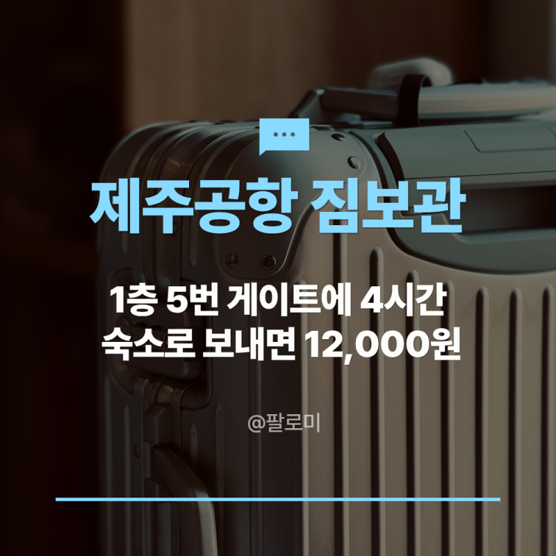 제주공항 짐보관 캐리어 4시간 5,000원부터, 숙소 배송은 12,000원