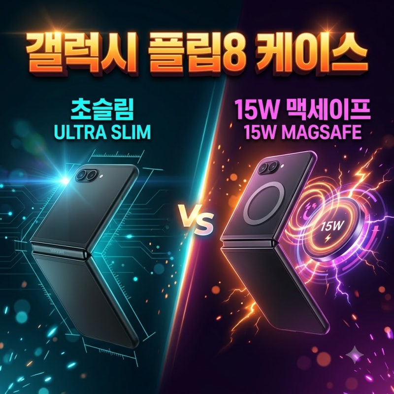 갤럭시Z 플립8 맥세이프 케이스, 15W 충전과 슬림함 사이 고민된다면