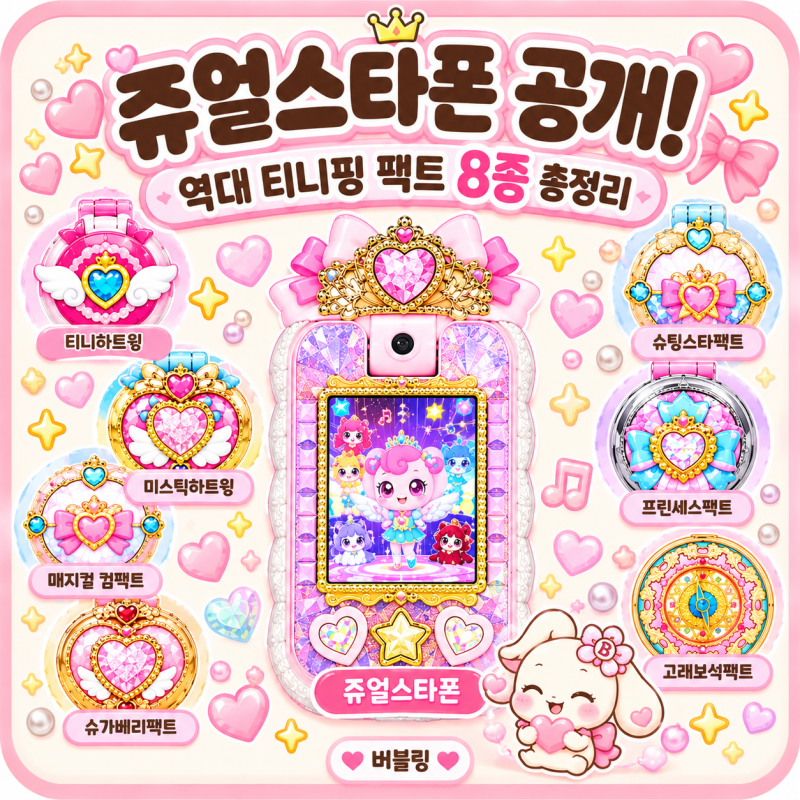쥬얼스타폰 공개! 역대 티니핑 팩트 8종 총정리｜티니하트윙부터 고래보석팩트까지