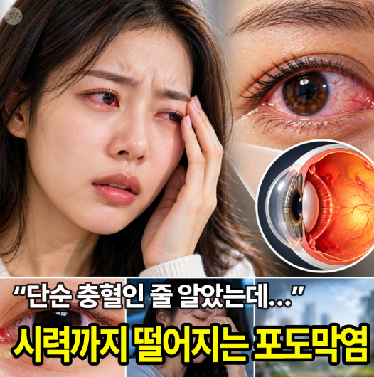 “눈이 충혈되고 시야까지 흐려진다면?” 포도막염 증상, 결막염과 다른 이유
