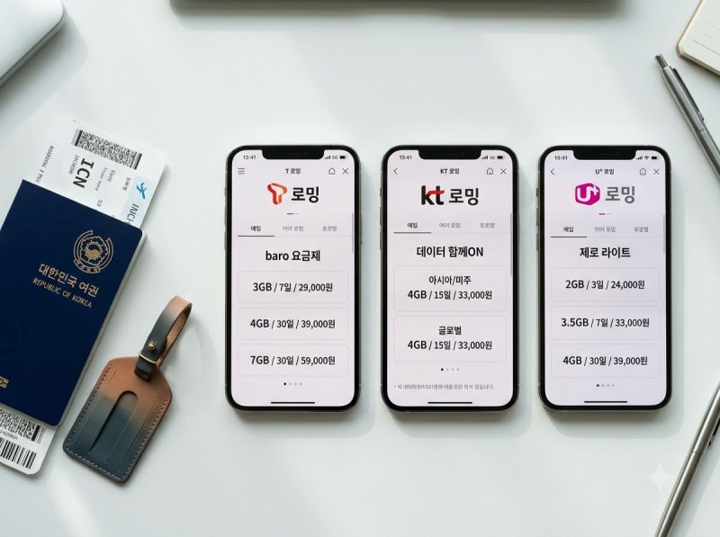 해외 로밍 데이터 요금 SKT KT LG U+ 비교와 선택법