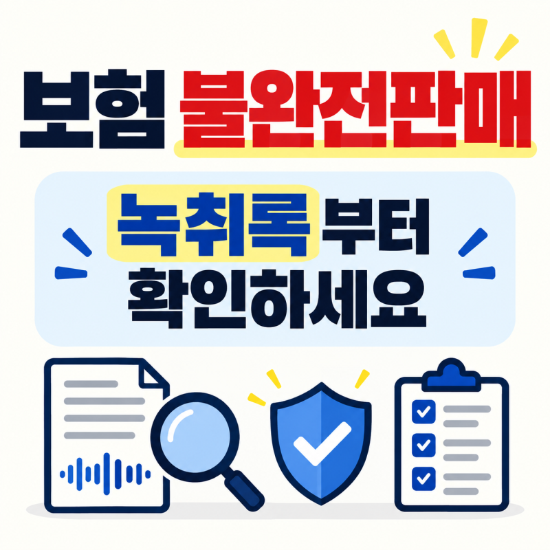 보험 불완전판매, 가입 당시 녹취록부터 확인해야 하는 이유