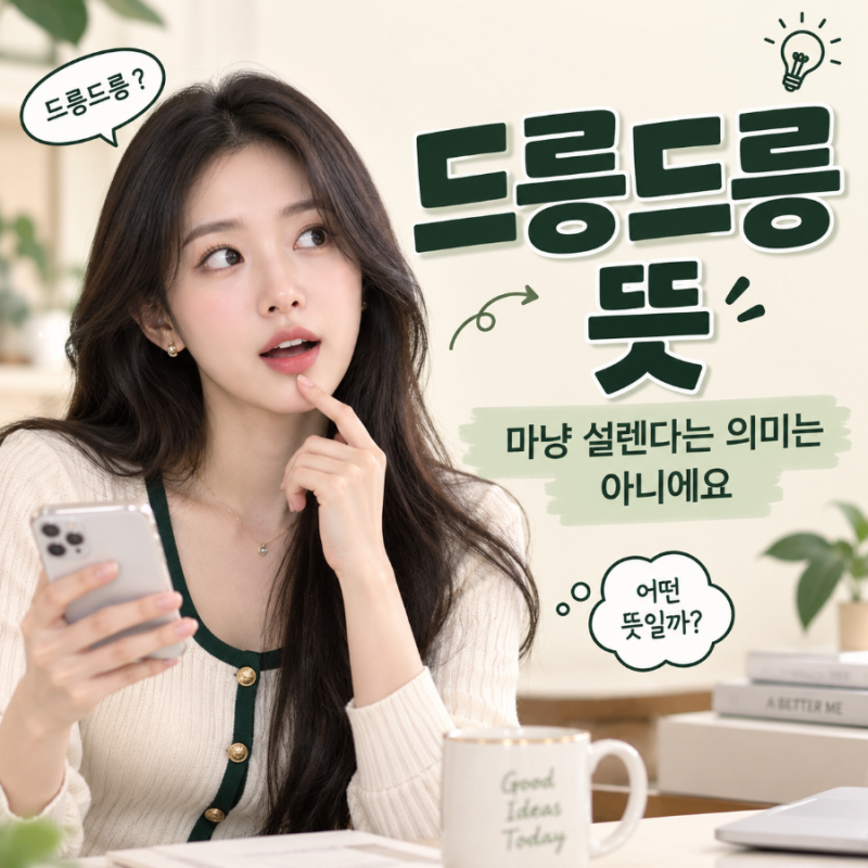 드릉드릉 뜻이 마냥 설렌다는 의미가 아니었네요