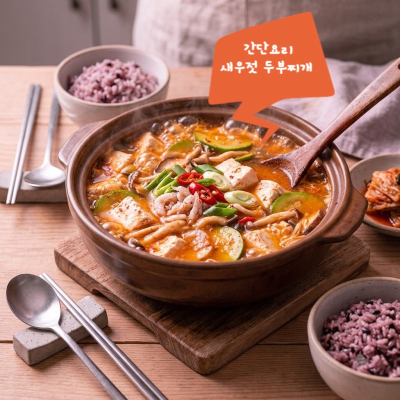 가을철 생각나는 새우젓두부찌개 레시피 국물맛 살리는 법