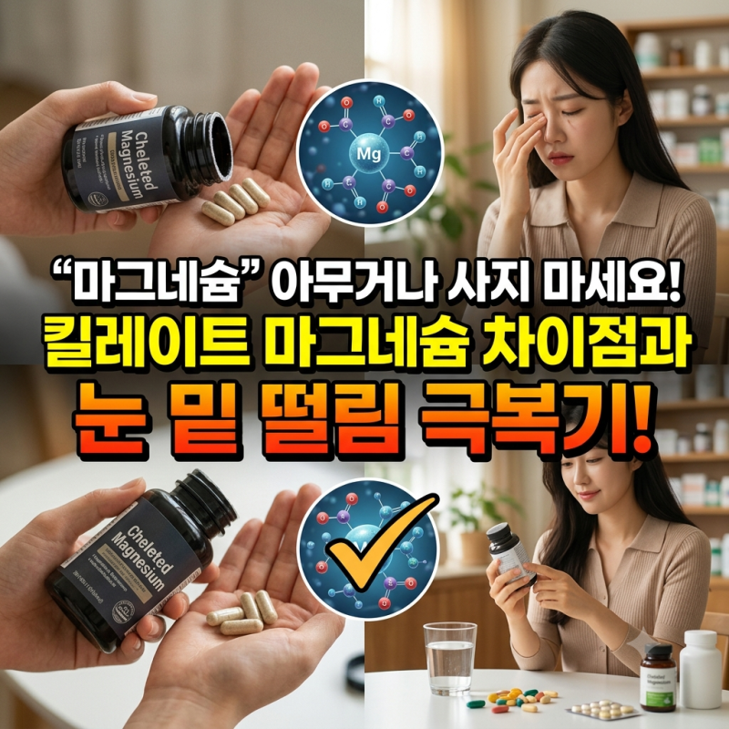 "마그네슘 아무거나 사지 마세요!" 킬레이트 마그네슘 차이점과 눈 밑 떨림 극복기