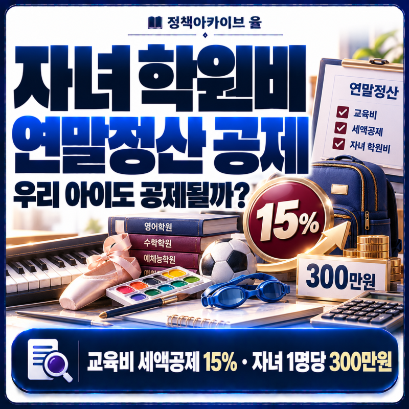 연말정산 교육비 공제, 자녀 학원비는 어디까지 세액공제될까?