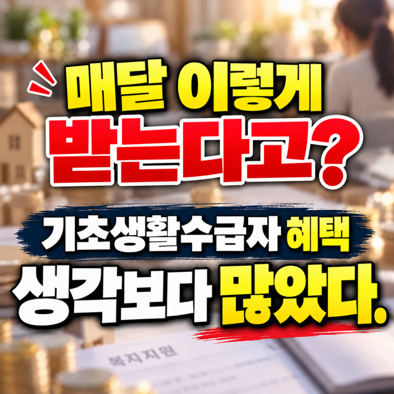 기초생활수급자 혜택, 이 정도였어? 생계급여부터 병원비·전기요금·통신비 감면까지