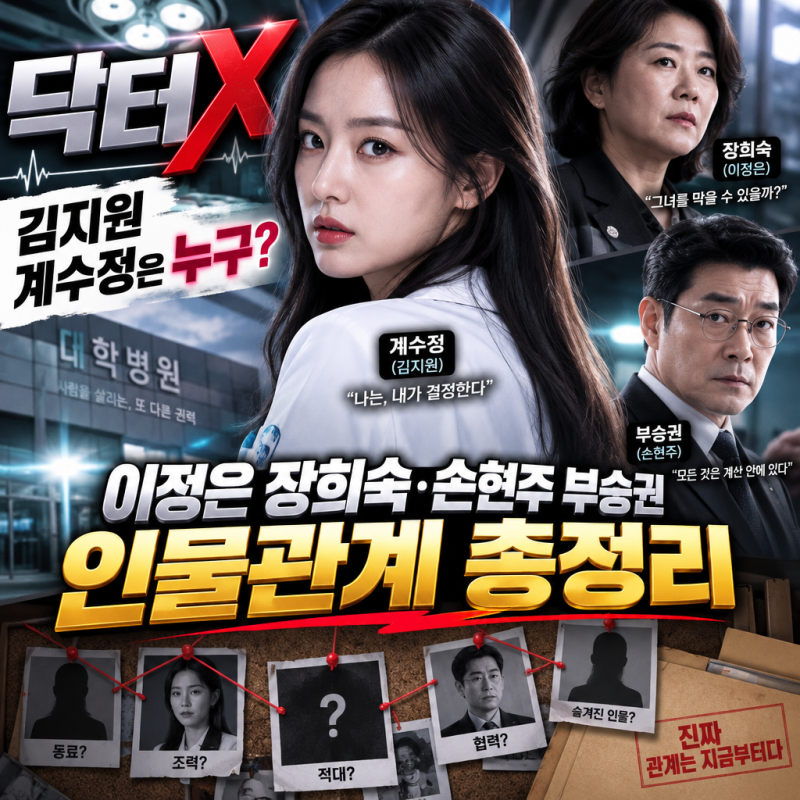 닥터X 김지원 계수정은 누구? 이정은 장희숙·손현주 부승권 인물관계 총정리
