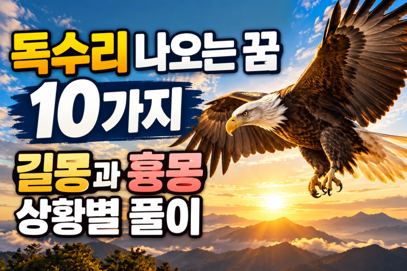 독수리 나오는 꿈 10가지, 길몽과 흉몽 상황별 풀이