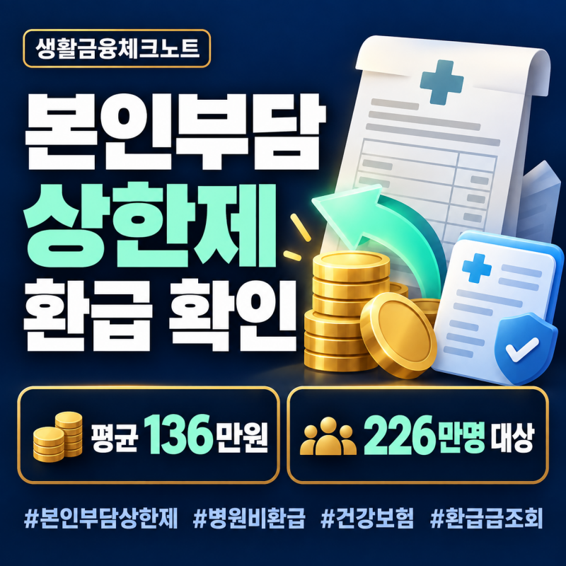 본인부담상한제 환급금 얼마 받을까? 2025년 의료비 1인 평균 136만원 환급