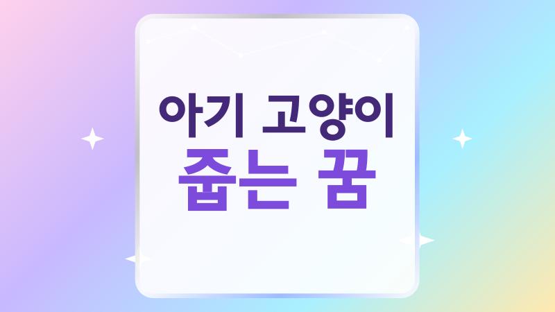 아기 고양이 줍는 꿈, 작은 인연이 전하는 길몽과 마음의 신호