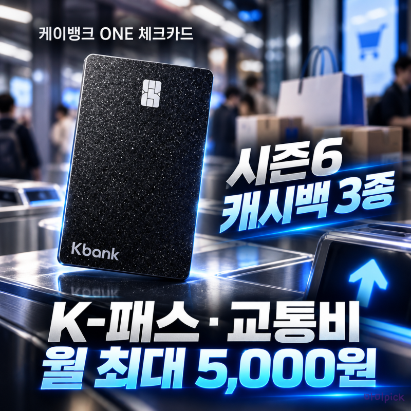 케이뱅크 ONE 체크카드 혜택 총정리, 시즌6 캐시백 3종과 K-패스 교통비