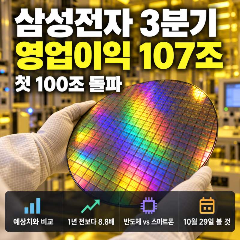 첫 100조 돌파, 삼성전자 3분기 실적 영업이익 107조 예상치와 비교