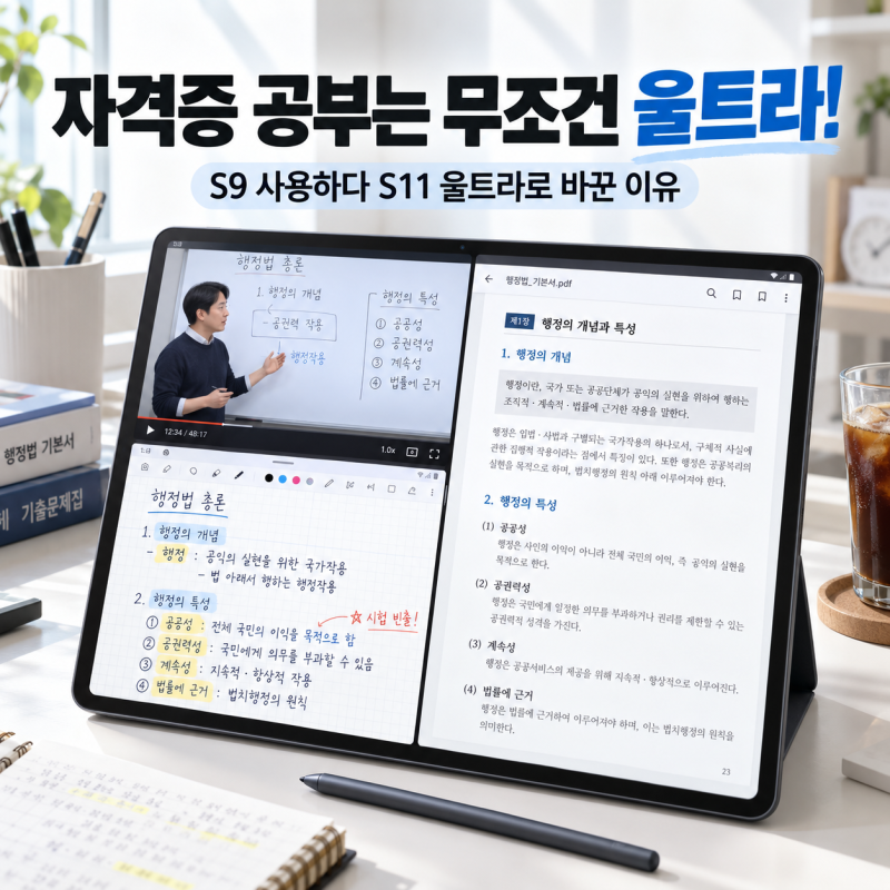 자격증 준비 필수템. 갤럭시탭 S12 울트라 WiFi 512GB SM-X940 고른 이유｜공부활용방법·가격·S11 ....