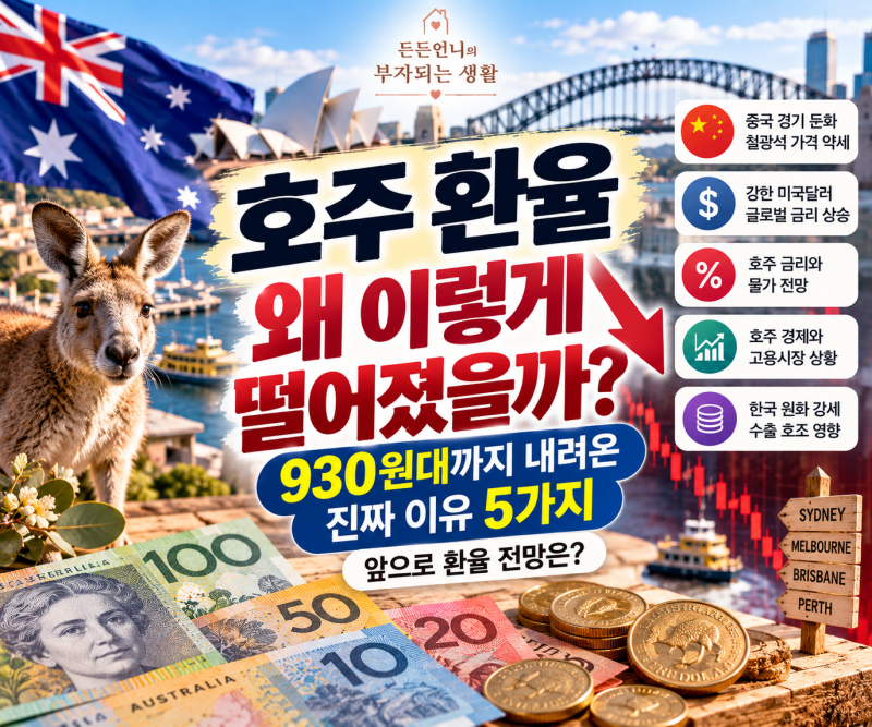 호주 환율 왜 930원대까지 내려갔을까? 하락 이유와 앞으로 전망ㅤ